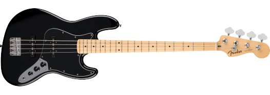 Fender Standard Jazz Bass, Maple Fingerboard, Black Pickguard, Black