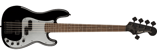 Squier Contemporary Active Precision Bass PH V, Laurel Fingerboard, Silver Anodized Pickguard, Black