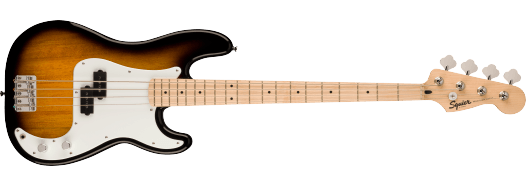 Squier Sonic Precision Bass, Maple Fingerboard, White Pickguard, 2-Color Sunburst 0373902503