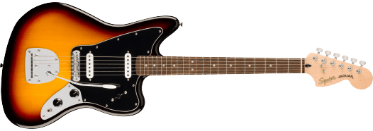 Squier Affinity Series Jaguar, Laurel Fingerboard, Black Pickguard, 3-Color Sunburst