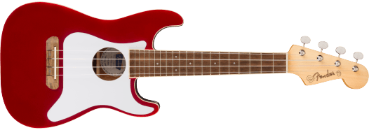 Fender Fullerton Strat Uke, White Pickguard Candy Apple Red
