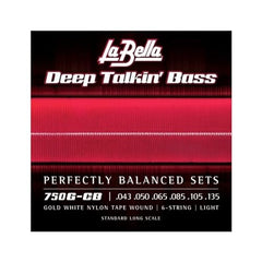 La Bella 750G-CB Gold White Nylon Tape, 6-String - Light 43-135