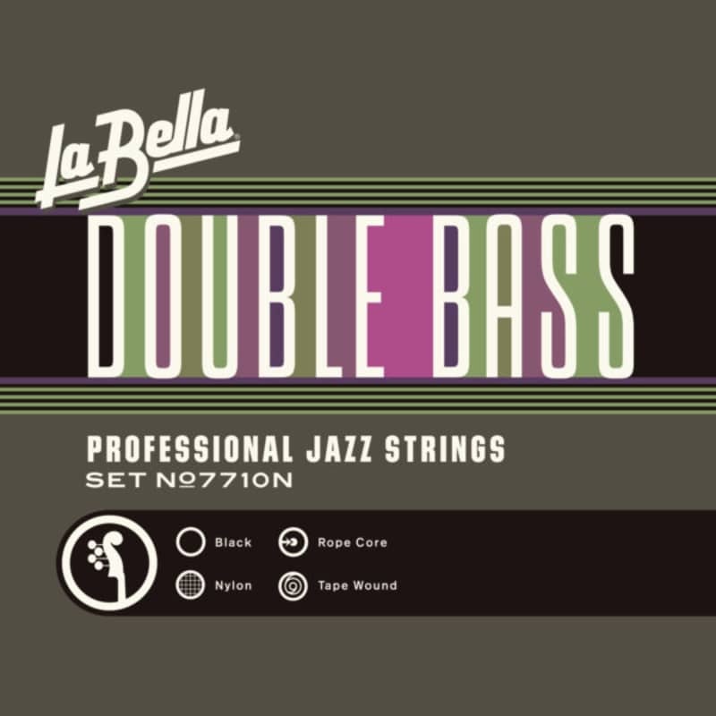 La Bella 7710N Double Bass, Black Nylon Tape Wound