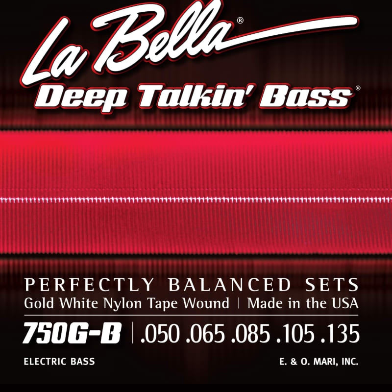 La Bella 750G-B Gold White Nylon Tape, 5-String - Light 50-135