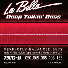 La Bella 750G-B Gold White Nylon Tape, 5-String - Light 50-135