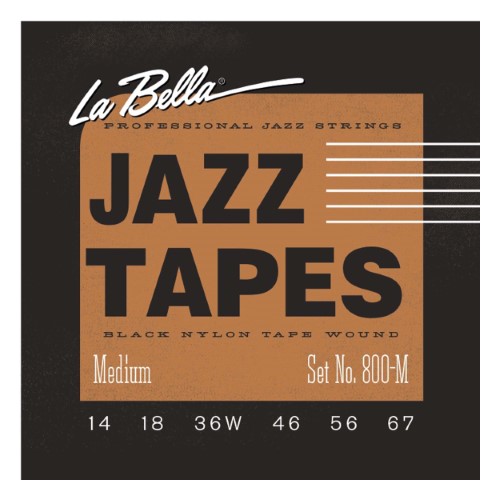 La Bella 800M Black Jazz Tapes - Medium 14-67