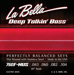 La Bella 760F-MUS 30 Inch Scale, Thru-Body Flat Wound