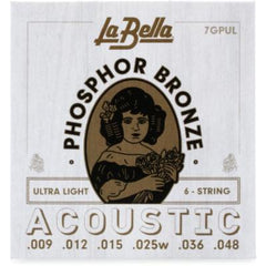 La Bella 7GPS Phosphor Bronze Acoustic Guitar Strings - Light 12-52