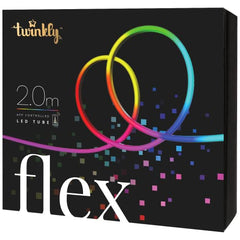 Twinkly Flex 6.5ft, LED Tube Multi Color, RGB LED Strip Flexible, Compatible with HomeKit, Alexa and Google Home, Gaming Lights, 16 M+ Colors, USB C Powered, App Control, White Wire