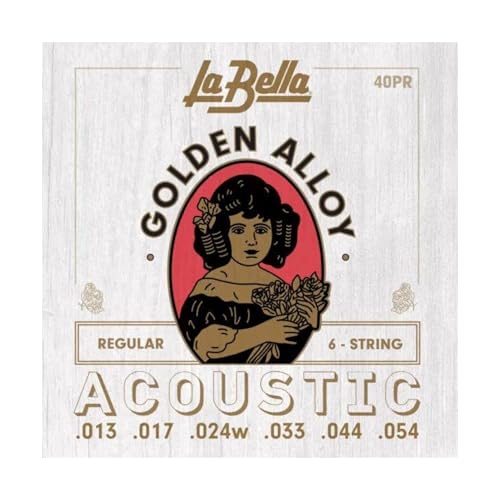 La Bella 40PR Golden Alloy Acoustic Guitar - Regular 12-54