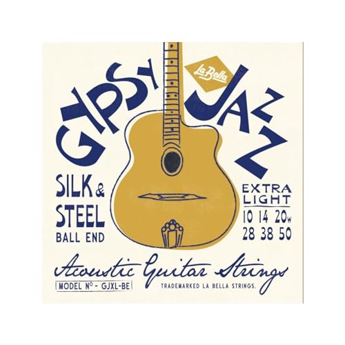 La Bella GJM-LE Gypsy Jazz Silk & Steel - Medium, Loop-Ends