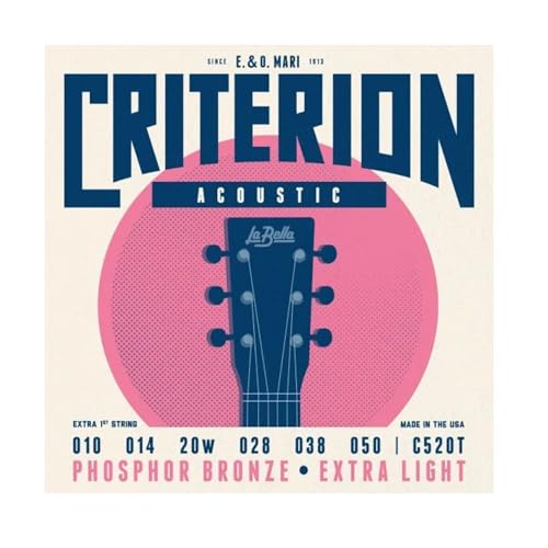 La Bella C520T Criterion Acoustic, Phosphor Bronze - Extra Light 10-50