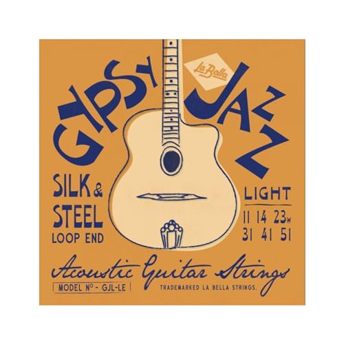 La Bella GJM-LE Gypsy Jazz Silk & Steel - Medium, Loop-Ends