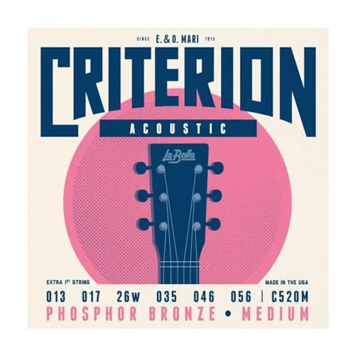 La Bella C520M Criterion Acoustic, Phosphor Bronze - Medium 13-56