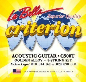 La Bella C500T Criterion Acoustic, Golden Alloy - Extra Light 10-50