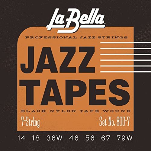 La Bella 800-7 7-String Black Jazz Tapes