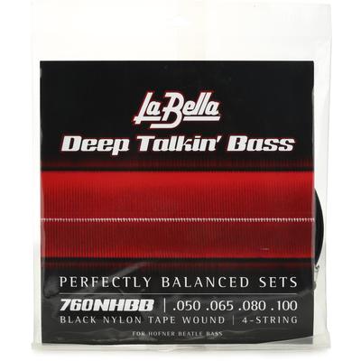 La Bella 760NNHBB Beatle Bass Black Nylon Tape Wound - 50-100