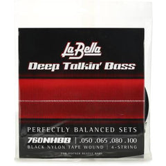 La Bella 760NNHBB Beatle Bass Black Nylon Tape Wound - 50-100