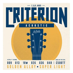 La Bella C500TT Criterion Acoustic, Golden Alloy - Super Light 9-48