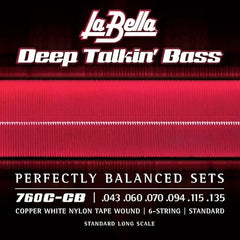 La Bella 760C-CB Copper White Nylon Tape- Standard, 6-String - 43-135