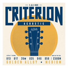 La Bella C500M Criterion Acoustic, Golden Alloy - Medium 13-56