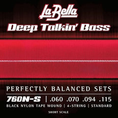 La Bella 760N-S Black Nylon Tape - Standard 60-115, Short Scale