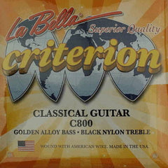 La Bella C800 Criterion Classical, Black Nylon, Golden Alloy