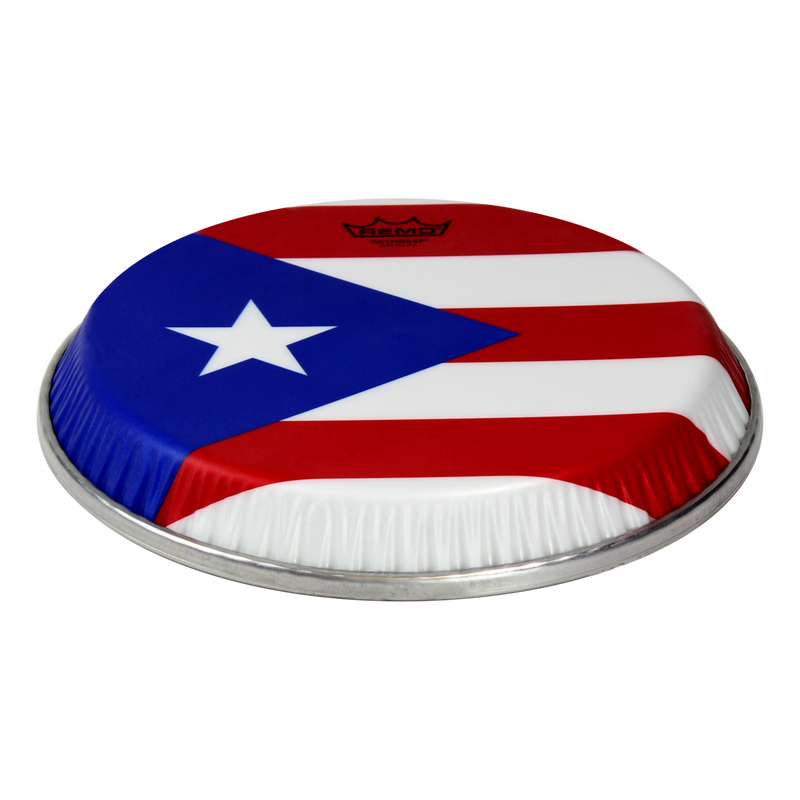 Remo Conga Drumhead, Symmetry, 11.06" D2, Skyndeep, 'Puerto Rican Flag' Graphic