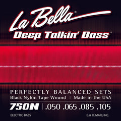 La Bella 750N Black Nylon Tape Wound - Light 50-105