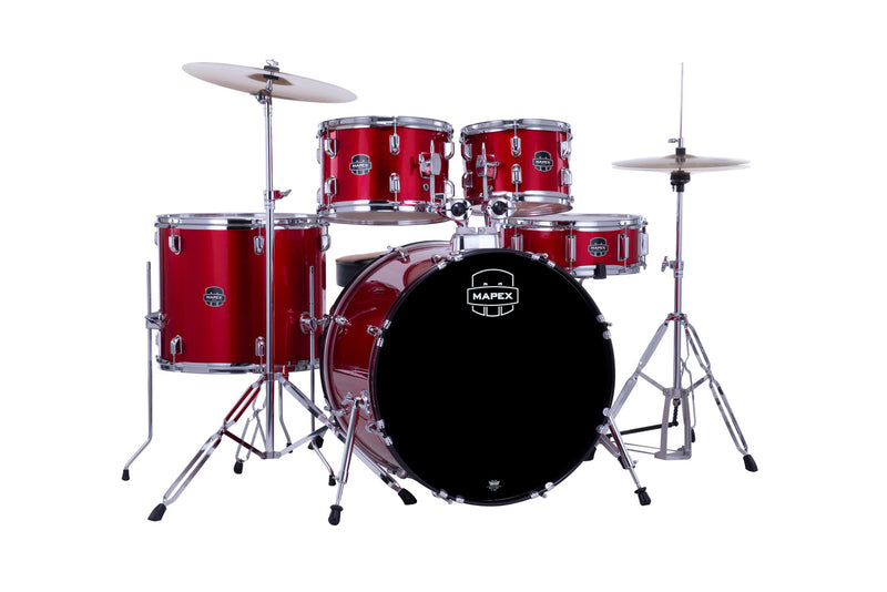 Mapex Comet Series 5-Piece Drum Set with Hardware, Cymbals and 22" Bass Drum - Infra Red