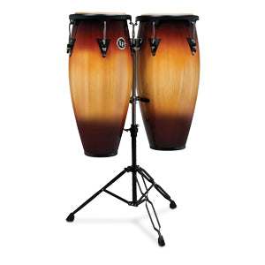 LP Aspire 10-inch and 11-inch Vintage Sunburst Conga Set with Double Stand LPA646-VSB