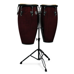 Latin Percussion Aspire Wood Conga/Tumba Set with Stand - 11/12 inch Dark Wood LPA647DW