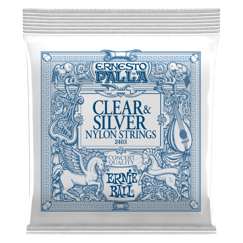 Ernie Ball 2403 Ernesto Palla Clear & Silver Nylon Classical Guitar Strings - Medium Tension