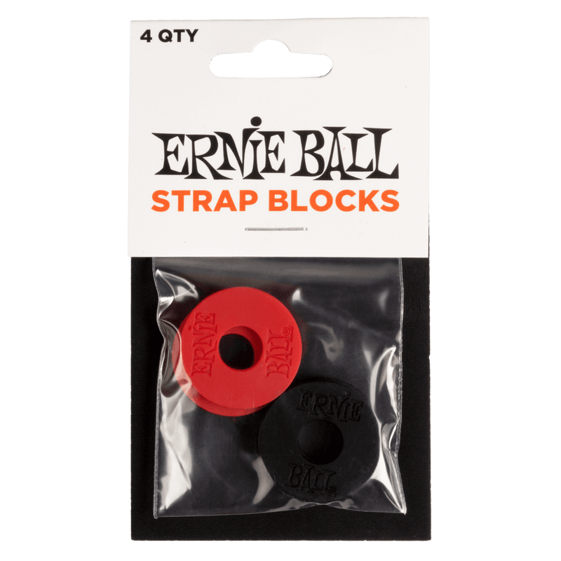 Ernie Ball Strap Blocks - Red and Black - 4 Pack P04603