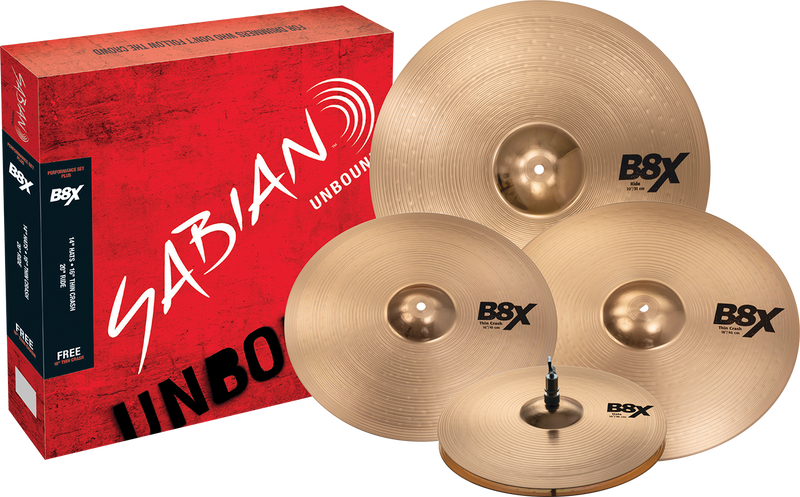 Sabian B8X Performance Cymbal Set - 14/16/20 inch - with Free 18 inch Crash