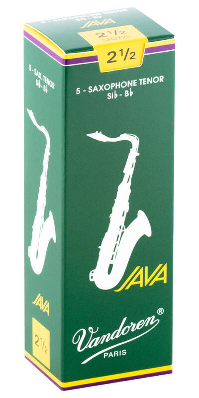 Vandoren SR2725 - JAVA Green Tenor Saxophone Reeds - 2.5 (5-pack)