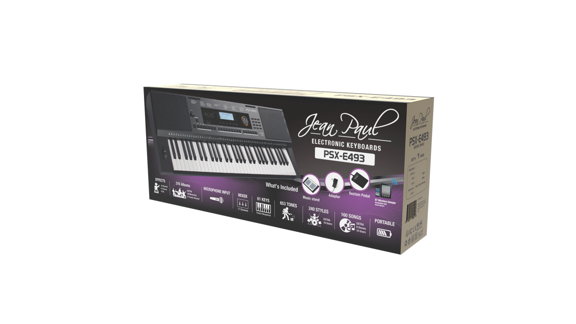 Jean Paul PSXE493 Portable Keyboard w/ Adapter/Bluetooth/Stand Includ