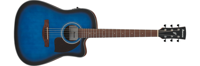 Ibanez PF50CE Acoustic-electric Guitar - Open-pore Trans Blue Sunburst