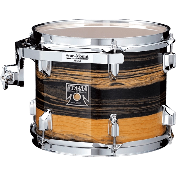 Tama Superstar Classic 5-piece Shell Pack with Snare and 22-inch Bass Drum- Natural Ebony Tiger