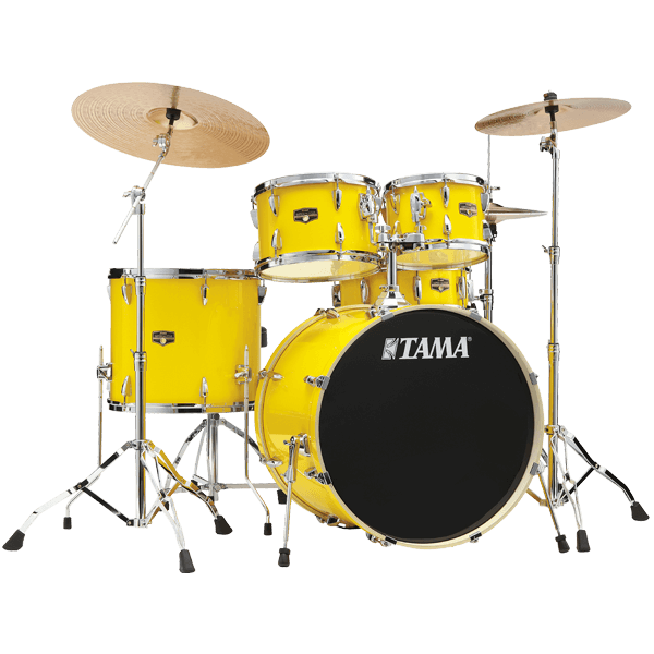 Tama Imperialstar IE52C 5-piece Complete Drum Set with Snare Drum and Meinl Cymbals - Electric Yellow