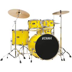 Tama Imperialstar IE52C 5-piece Complete Drum Set with Snare Drum and Meinl Cymbals - Electric Yellow