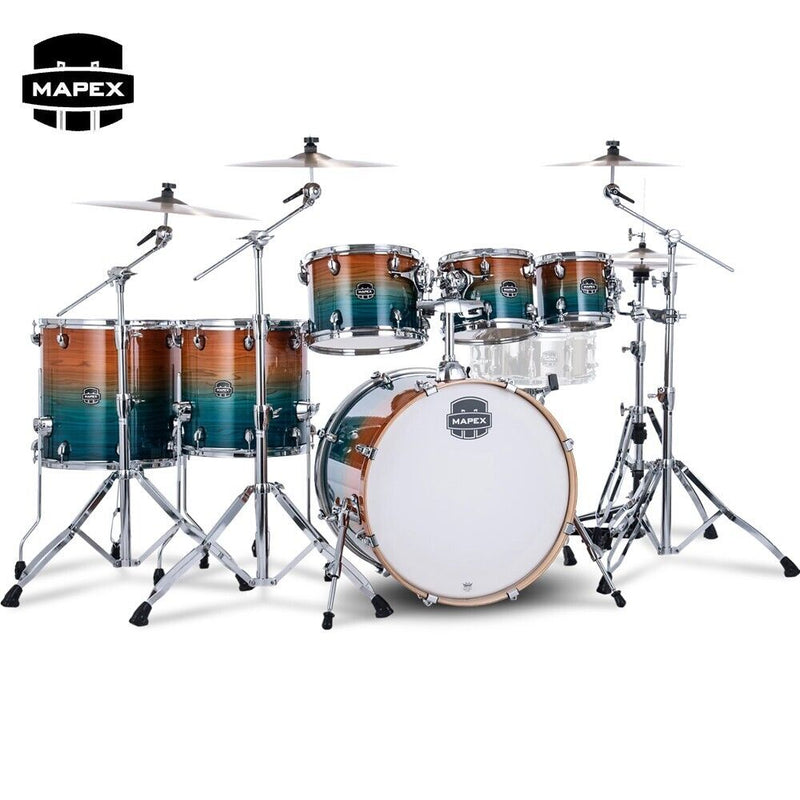 Mapex RB5294FTCDR Rebel 5-Piece Drum Set with Hardware, Cymbals and 22" Bass Drum - Dark Red