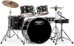 Mapex RB5294FTCDK Rebel 5-Piece Drum Set with Hardware, Cymbals and 22