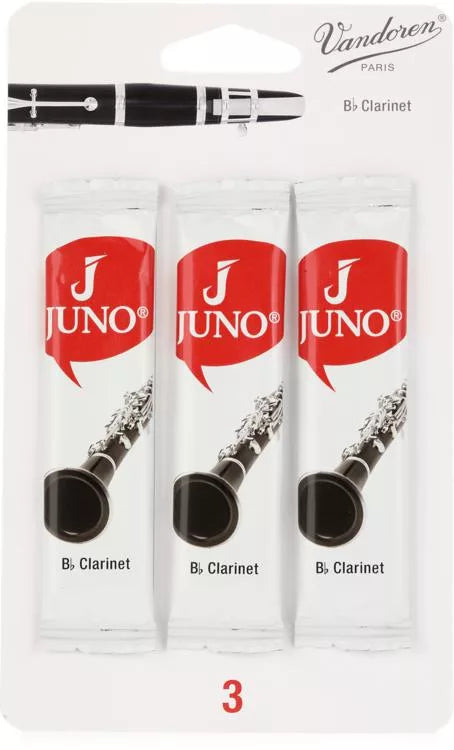 Juno Bb Clarinet Reed, - 3-pack