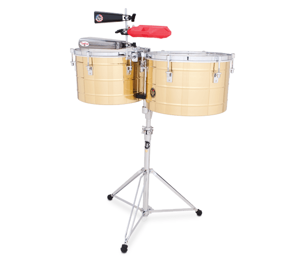 LATIN PERCUSSION LP258-B TITO PUENTE 15" AND 16" THUNDER TIMBALES- BRASS