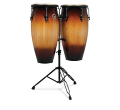 Latin Percussion Aspire Wood Conga/Tumba Set with Stand - 11/12 inch Vintage Sunburst