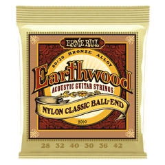 Earthwood 80/20 Bronze Nylon Ball End Folk/Classical Guitar Strings - Clear & Gold